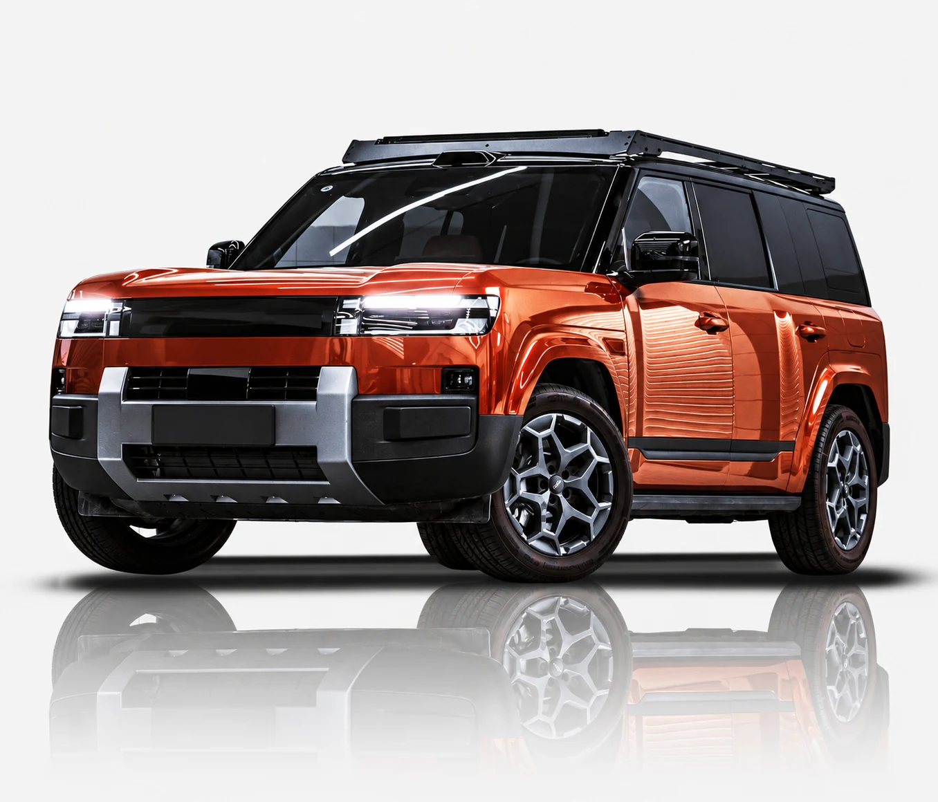 Modified orange SUV with exterior accessory program